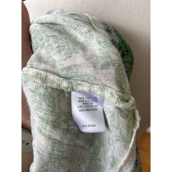 J. Jill Mojito Green Vineyard Border Print Cotton Blend Tunic - Picture 6 of 6